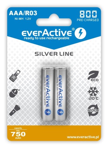 Akumulatorki AAA/R03 everActive Silver Line 800 mAh 2 sztuki - 1013677