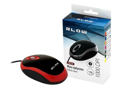 Mysz BLOW MP-20 84-011# (optyczna; 1000 DPI; kolor czerwony) - 784023
