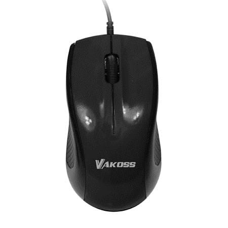 Mysz przewodowa VAKOSS TM-481UK optyczna, 3 przyciski, 1200dpi, czarna - 1623367