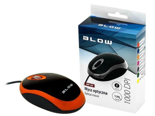 Mysz BLOW Mp-20 84-013# (optyczna; 1000 DPI; kolor pomarańczowy) - 784030