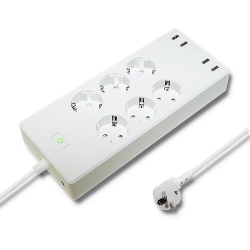 Listwa antyprzepięciowa Wi-Fi Smart Qoltec | 6 gniazd | 4xUSB - 975374