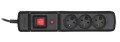 Listwa przeciwprzepięciowa Activejet COMBO 3gn/1,5m/cz (10A; 2300W) 1,5m; kolor czarny - 840900