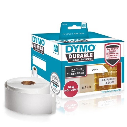Zestaw etykiet samoprzylepnych do drukarek DYMO Durable 25x89 mm 1933081 (700 szt.; 25mm ; kolor biały) - 818467