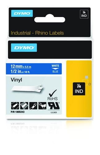 Taśma winylowa DYMO (1 szt.; 12mm ; kolor biały) - 818545