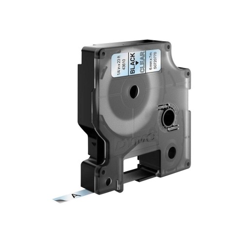 Taśma Dymo D1 - 6mm x 7m czarny/przezroczysty - 1457349