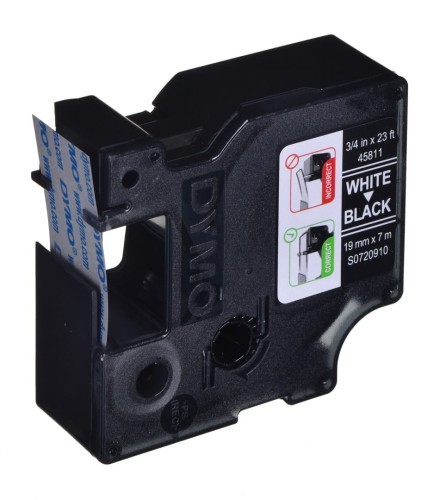 Taśma D1 - 19 mm x 7 m biały/czarny - 1461520