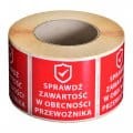 ETYKIETY SPRAWDŹ ZAWARTOŚĆ 1000SZT MOCNYKLEJ 80X80 - 1010135