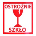 ETYKIETY OSTROŻNIE SZKŁO 1000SZT MOCNY KLEJ 80X80 - 1010133