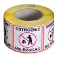 ETYKIETY NIE RZUCAĆ 1000SZT MOCNY KLEJ 80X80 - 1010157