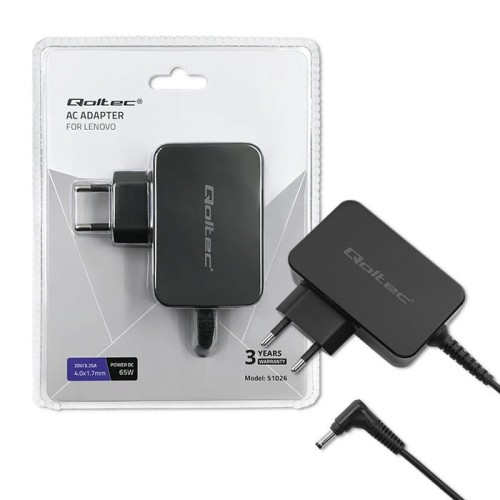 Zasilacz sieciowy Qoltec do Lenovo 65W | 20V | 3,25A | 4.0*1.7 - 1493731