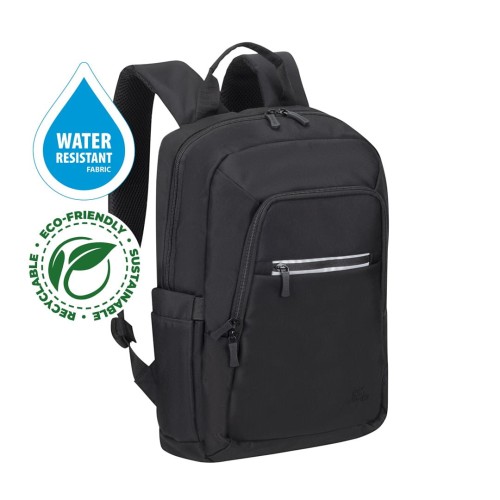 Plecak do notebooka 13,3"-14" RIVACASE ECO Alpendorf 7523, czarny, z ekologicznego, wodoodpornego materiału z recyklingu (rPET) - 1463231
