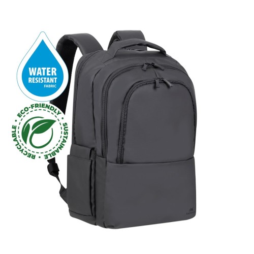 Plecak do notebooka 15,6" RIVACASE ECO Tegel 8435, czarny, z ekologicznego, wodoodpornego materiału z recyklingu (rPET) - 1489360