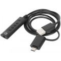 Karta dźwiękowa zewnętrzna Manhattan USB-C/A Audio Stereo 3.5mm TRRS 1m - 1467989