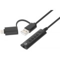 Karta dźwiękowa zewnętrzna Manhattan USB-C/A Audio Stereo 3.5mm TRRS 1m - 1628360
