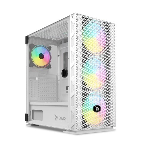 Obudowa PC SAVIO Raptor White X1 ARGB Mesh/Glass - 1523187