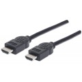 Kabel Manhattan HDMI-HDMI Ethernet 4K*30Hz ARC Ekranowany 1m czarny - 1630006