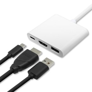 Kabel USB Qoltec 3.1 typCM /  HDMI AF+USB AF+USB C