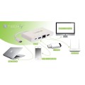 Kabel adapter Techly USB-C do 4K HDMI, Gigabit RJ45 / USB-A, USB-C PD 60W 0,14m biały - 1630078