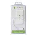 Kabel adapter Techly USB-C do VGA / Gigabit RJ45 / USB-A 3.0 / USB-C PD 0,14m biały - 1630081