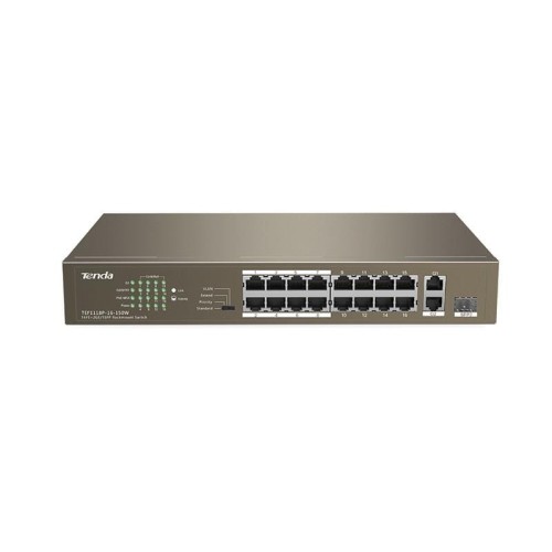 Switch niezarządzalny Tenda TEF1118P-16-150W 16-port Ethernet Switch 10/100 Mb/s PoE 150W Rack - 744473