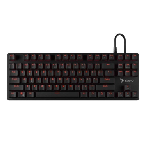 Klawiatura przewodowa SAVIO Tempest RX TKL Outemu RED, Gaming, mechaniczna, aluminiowa, podświetlana - 1066182