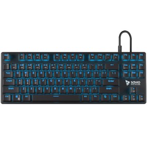 Klawiatura przewodowa SAVIO Tempest RX TKL Outemu BLUE, Gaming, mechaniczna, aluminiowa, podświetlana