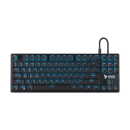 Klawiatura przewodowa SAVIO Tempest RX TKL Outemu BLUE, Gaming, mechaniczna, aluminiowa, podświetlana - 1066186