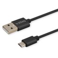 Kabel USB 2.0 Savio CL-129 USB A (M) - USB typ C (M) 2,1A, oplot, 2m , czarny - 1310006