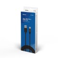 Kabel USB 2.0 Savio CL-129 USB A (M) - USB typ C (M) 2,1A, oplot, 2m , czarny - 1186918