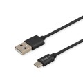 Kabel USB 2.0 Savio CL-129 USB A (M) - USB typ C (M) 2,1A, oplot, 2m , czarny - 1654181