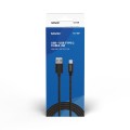 Kabel USB 2.0 Savio CL-129 USB A (M) - USB typ C (M) 2,1A, oplot, 2m , czarny - 1186917