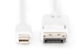 Kabel DisplayPort DIGITUS DP/M-DPmini /M, 1.1a biały, 3m - 1124935