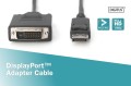 Kabel adapter DIGITUS DisplayPort z zatrzaskiem 1080p 60Hz FHD Typ DP/DVI-D (24+1) M/M 1m - 1668506
