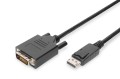 Kabel adapter DIGITUS DisplayPort z zatrzaskiem 1080p 60Hz FHD Typ DP/DVI-D (24+1) M/M 1m - 972031