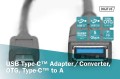 Kabel USB 3.1 Gen 1 DIGITUS SuperSpeed OTG Typ USB C/USB A M/Ż czarny 0,15m - 1668361