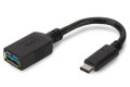 Kabel USB 3.1 Gen 1 DIGITUS SuperSpeed OTG Typ USB C/USB A M/Ż czarny 0,15m - 1221062