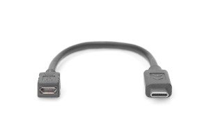 Kabel adapter DIGITUS USB 2.0 HighSpeed Typ USB C/microUSB B (5pin) M/Ż czarny 0,15m