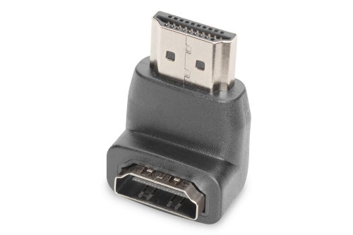 Adapter DIGITUS HDMI 2.0 HighSpeed z Ethernetem Typ HDMI A kątowy/HDMI A M/Ż czarny - 1668316