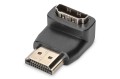 Adapter DIGITUS HDMI 2.0 HighSpeed z Ethernetem Typ HDMI A kątowy/HDMI A M/Ż czarny - 971802