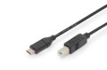Kabel DIGITUS USB 2.0 HighSpeed Typ USB C/B M/M, Power Delivery, czarny 1,8m - 1221052