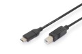 Kabel DIGITUS USB 2.0 HighSpeed Typ USB C/B M/M, Power Delivery, czarny 1,8m - 971860