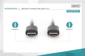 Kabel USB 2.0 DIGITUS HighSpeed Typ USB C/USB C M/M czarny 1,0m