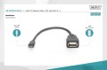 Kabel adapter USB 2.0 DIGITUS HighSpeed OTG Typ miniUSB B/USB A M/Ż czarny 0,2m - 1668334