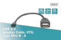 Kabel adapter USB 2.0 DIGITUS HighSpeed OTG Typ miniUSB B/USB A M/Ż czarny 0,2m - 1668336