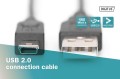 Kabel USB2.0 DIGITUS AK-300130-010-S Canon USB A/miniUSB B 1m - 1668344