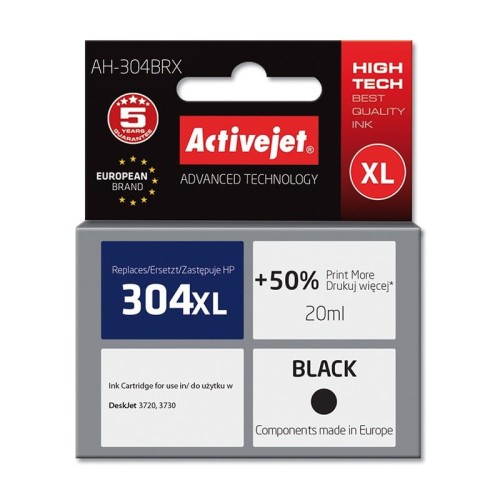 Tusz Activejet AH-304BRX (zamiennik HP 304XL N9K08AE; Premium; 20 ml; czarny) - 1130440