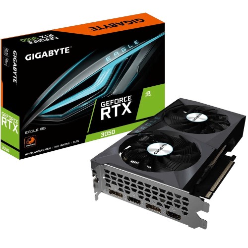 Karta VGA Gigabyte GeForce RTX 3050 EAGLE 8G 8GB GDDR6 128bit 2xHDMI 2xDP PCIe4.0 - 1672919