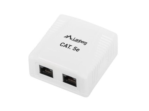 Gniazdo natynkowe Lanberg OU5-0002-W kat.5E 2X RJ45 - 1673817