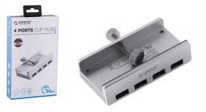 Hub USB Orico MH4PU-SV-BP przykręcany, 4 porty USB 3.1 Gen 1