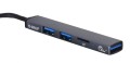 Hub USB-C, czytnik kart Orico AH-12F-GY-BP 3xUSB-A 3.1 Gen1, 5Gbps, alu - 1491924